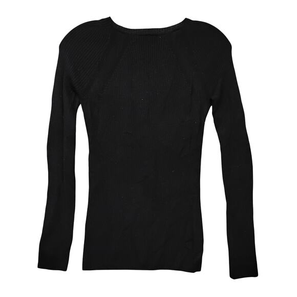 Uniqlo U Collection Wool Sweater Top Size Small Black Long Sleeve Ribbed Knit - Picture 5 of 8